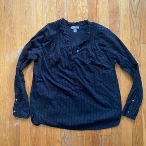 J. Crew Point Sur size M black blouse